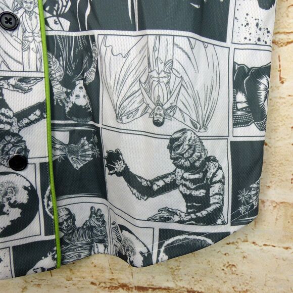 Universal Monsters Characters Baseball Jersey Men S White Green Hot Topic Horror - Picture 10 of 16